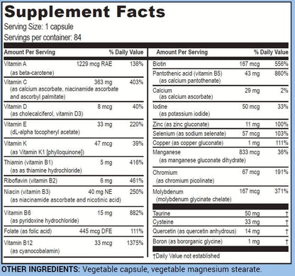 Life Enhancement One-Per-Meal Radical Shield - Multi-Antioxidant, Multivitamin and Multimineral Supplement - 84 Servings - Maple Wellness Supplements