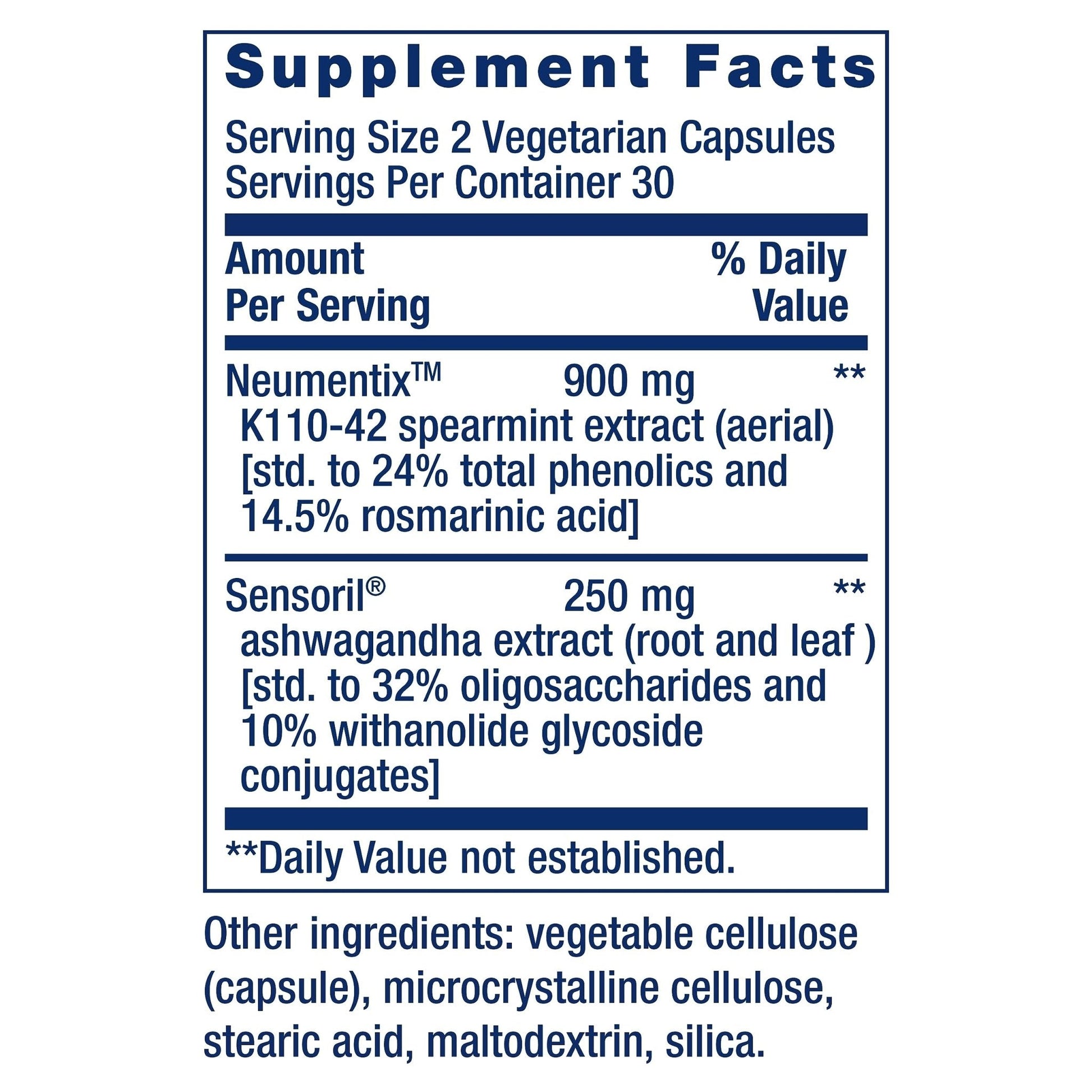 Life Extension Ashwagandha Plus Calm & Focus, ashwagandha Extract, Spearmint Extract, Focus, Attention, Relaxation, Advanced Formula, 60 Vegetarian Capsules - Maple Wellness Supplements