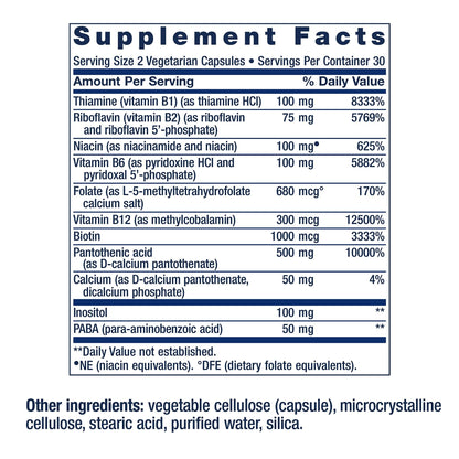 Life Extension BioActive Complete B-Complex, Heart, Nerve Support, Healthy Energy, Metabolism, Complete B Complex, 60 Vegetarian Capsules - Maple Wellness Supplements
