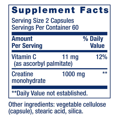 Life Extension Creatine Capsules – Creatine Monohydrate – Promotes Strength, Lean Muscle, Healthy Endurance – Non-GMO, Gluten-Free – 120 Capsules - Maple Wellness Supplements