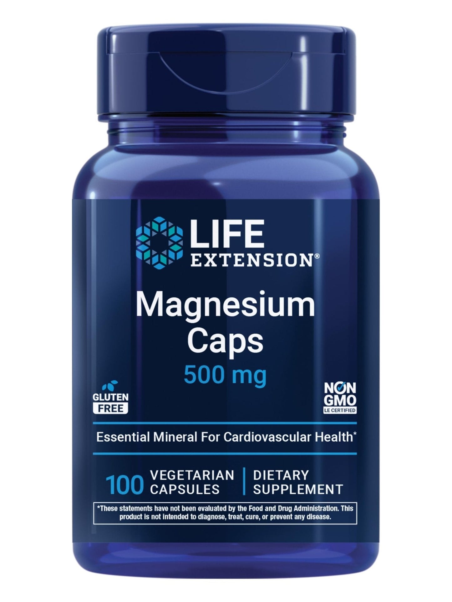 Life Extension Magnesium Caps, 500 mg, Magnesium Oxide, Citrate, and Succinate, Heart Health, Healthy Bones, Metabolism Support, 100 Vegetarian Capsules - Maple Wellness Supplements
