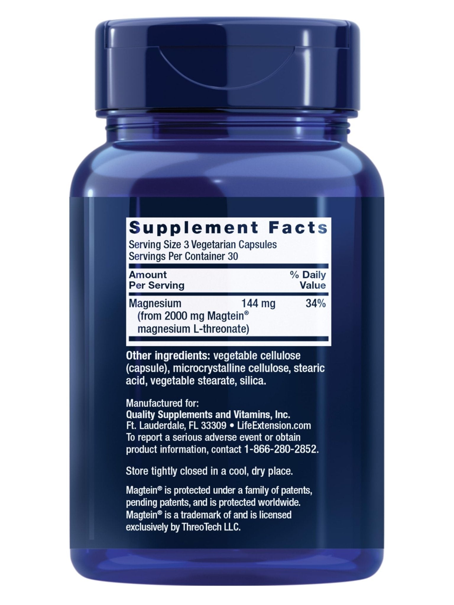 Life Extension Neuro-Mag Magnesium L-Threonate, Memory Health, Quick Thinking, Cognitive Health Support, Vegetarian, Non-GMO, 90 Vegetarian Capsules (144 mg from 2000 mg Magtein magnesium L-threonate - Maple Wellness Supplements