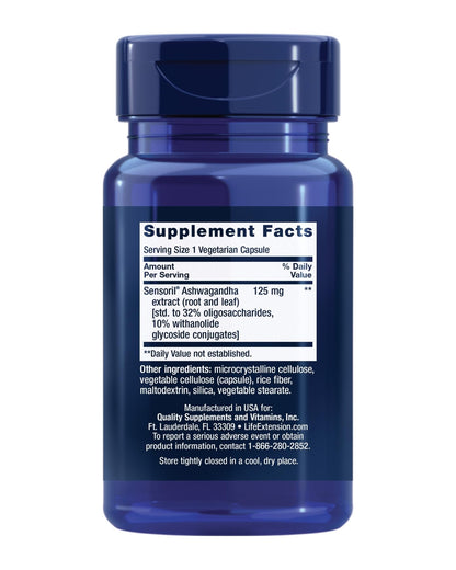 Life Extension Optimized Ashwagandha - Stress Management Supplement for a Healthy Stress Response, Focus, Memory, Stress Relief - Vegetarian, Gluten-Free, Non-GMO, 60 Capsules - Maple Wellness Supplements