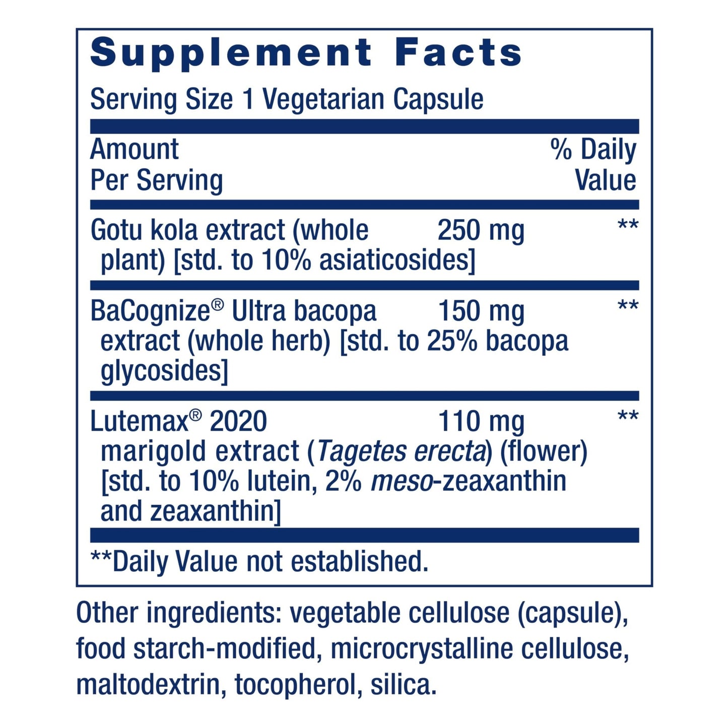 Life Extension Quick Brain Nootropic, Fast Thinking, Learning, Concentration, Lutein, zeaxanthin, gotu kola, bacopa, Gluten Free, Non-GMO, Vegetarian, 1 Daily, 30 Capsules - Maple Wellness Supplements