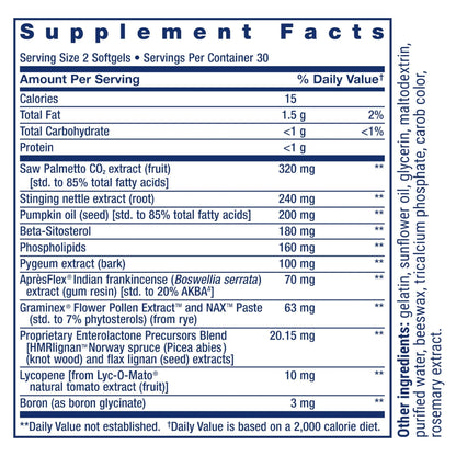 Life Extension Ultra Prostate Formula, Saw Palmetto for Men, pygeum, stinging Nettle Root, lycopene, Prostate Health, Urination Flow - Maple Wellness Supplements
