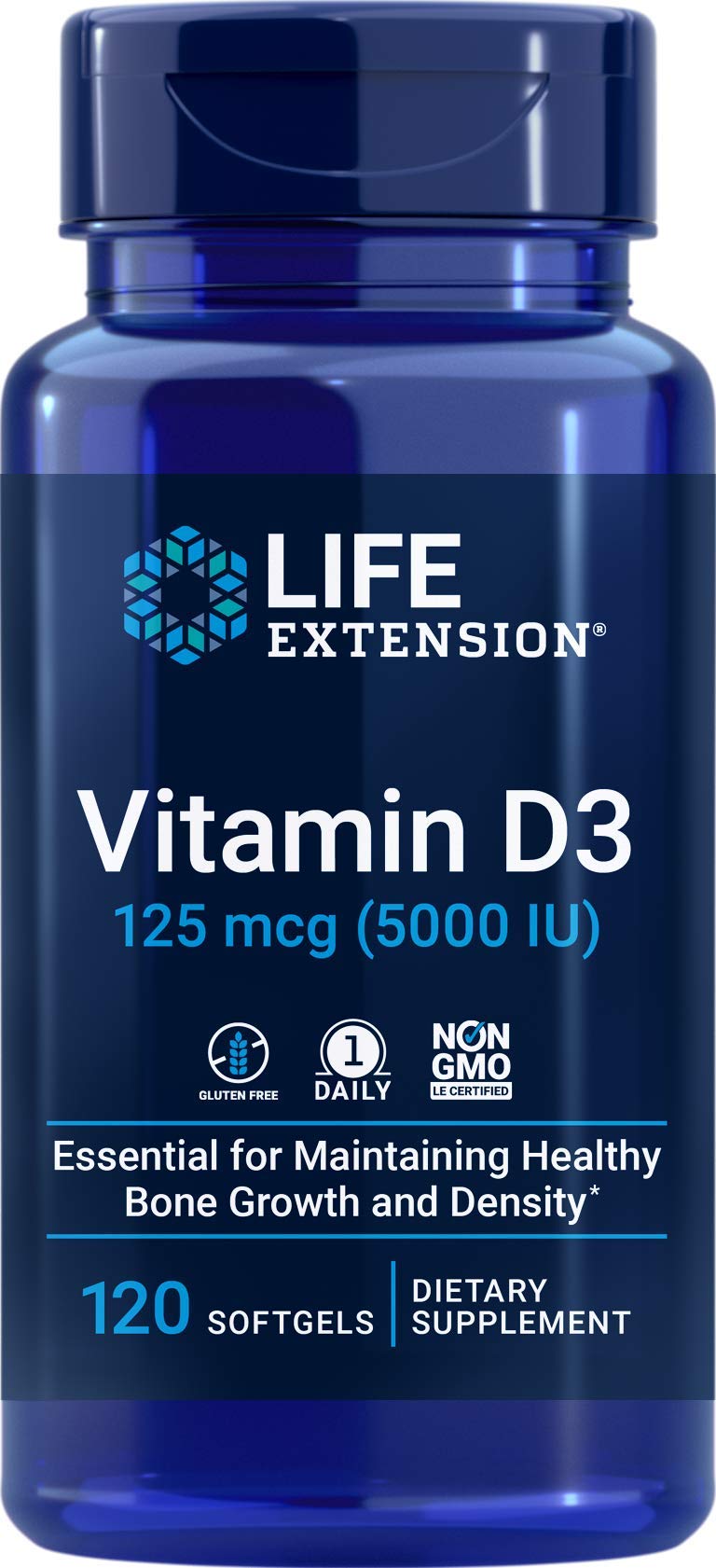 Life Extension Vitamin D3 5000 IU, 120 Softgels, 125mcg - Maple Wellness Supplements