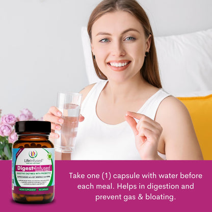Life Infused Digestive Enzymes with Probiotics – 21 Plant-Based Enzymes with Bromelain, Papain, Amylase & Protease – Digestive Support for Gas & Bloating – - Maple Wellness Supplements