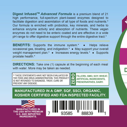 Life Infused Digestive Enzymes with Probiotics – 21 Plant-Based Enzymes with Bromelain, Papain, Amylase & Protease – Digestive Support for Gas & Bloating – - Maple Wellness Supplements
