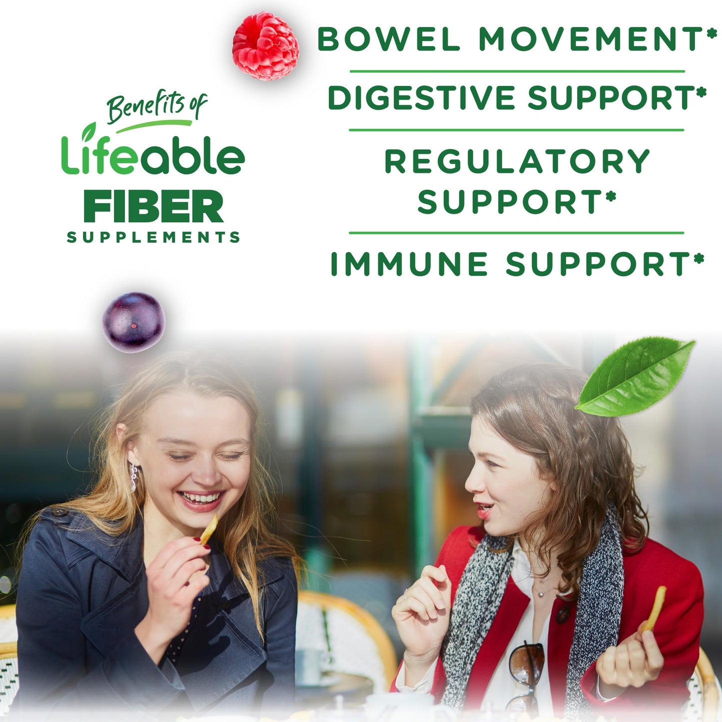 Lifeable Prebiotic Fiber Gummies for Adults | 5g | Great Tasting Fiber Supplement Gummies | Prebiotic Gummies for Digestive Health - Maple Wellness Supplements