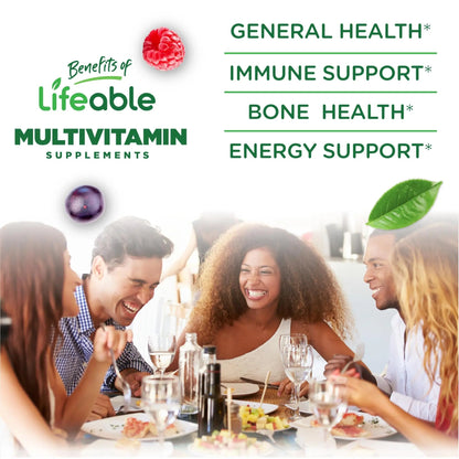 Lifeable Sugar Free Multivitamin for Men Gummies | with Iron and 18 Essential Vitamins and Minerals | Sugar Free Vitamins | 90 Gummies - Maple Wellness Supplements