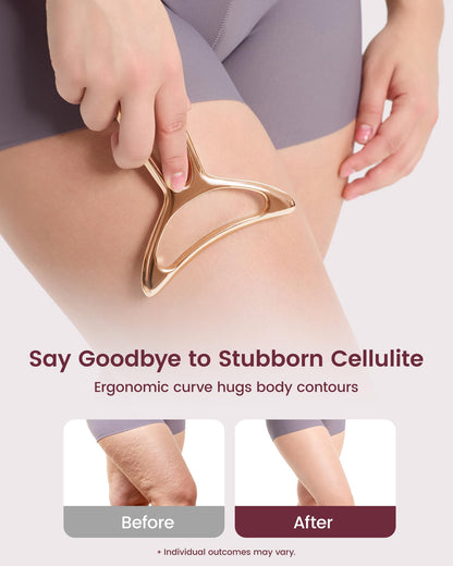 lifechill Lymphatic Drainage Massager & Anti Cellulite Massage Tools for Body Sculpting, Metal Gua Sha & Muscle Scraper Tool Pain Relief Deep Tissue, Gifts for Women, Gold (M) - Maple Wellness Supplements