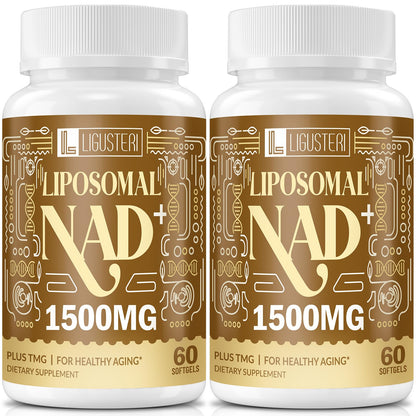 LIGUSTERI 1500 MG Liposomal NAD+, 98%+ Absorption, NAD+ Supplement for Women & Men with TMG, for Aging Defense, Cellular Energy, Heart & Brain Function, Longevity, 120 Softgels - Maple Wellness Supplements
