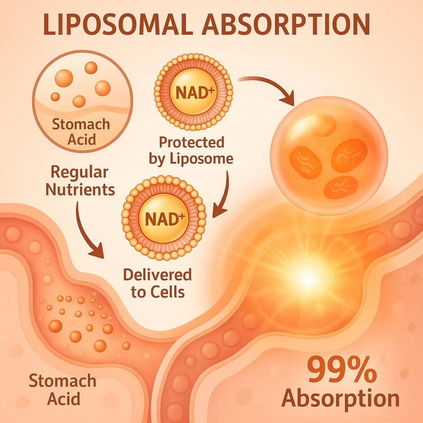 LIGUSTERI 1500 MG Liposomal NAD+, 98%+ Absorption, NAD+ Supplement for Women & Men with TMG, for Aging Defense, Cellular Energy, Heart & Brain Function, Longevity, 120 Softgels - Maple Wellness Supplements