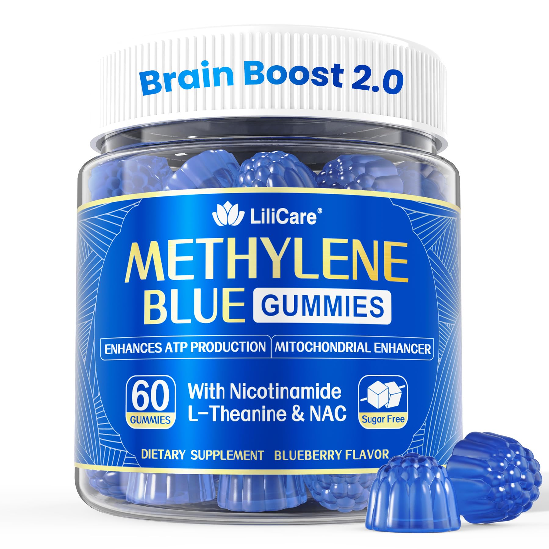 LILICARE Methylene Blue Gummies 7mg Per Serving for Humans | Upgraded Antioxidant & Brain Booster Supplement for Cognitive Function, Energy - Maple Wellness Supplements
