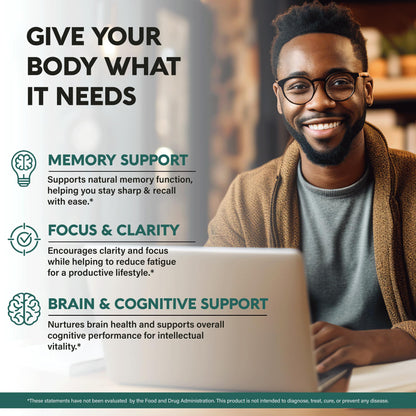 Lions Mane Supplement Capsules - Organic Lions Mane - Made in USA - Fruiting Bodies Extract - 1200 mg, 25% Polysaccharides - Memory & Focus Support - Maple Wellness Supplements