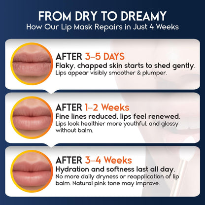 Lip Mask Overnight with Hyaluronic Acid & Collagen, Lip Sleeping Mask for Dry Cracked Lips - Maple Wellness Supplements