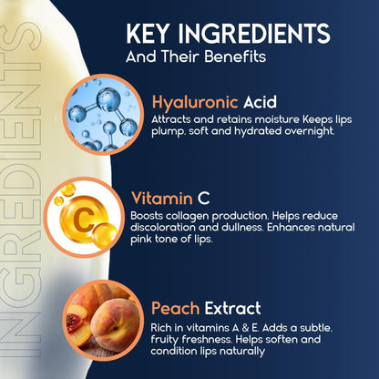 Lip Mask Overnight with Hyaluronic Acid & Collagen, Lip Sleeping Mask for Dry Cracked Lips - Maple Wellness Supplements