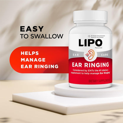Lipo-Flavonoid Ear Ringing - Doctor-Recommended for Ringing Ears - Clinically Proven Lemon Bioflavonoid Complex with Vitamins C, B1, B2, B6, B12 - Maple Wellness Supplements