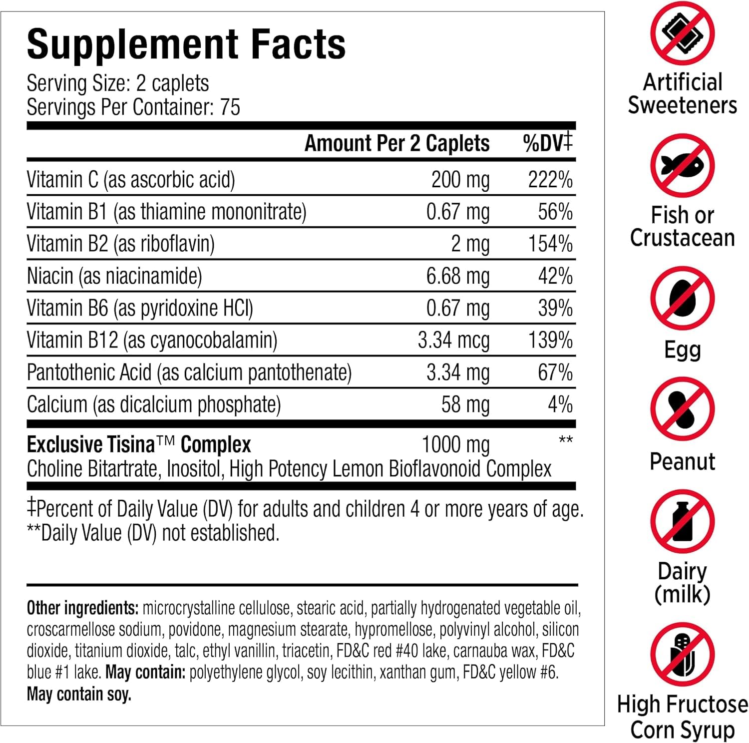 Lipo-Flavonoid Ear Ringing - Doctor-Recommended for Ringing Ears - Clinically Proven Lemon Bioflavonoid Complex with Vitamins C, B1, B2, B6, B12 - Maple Wellness Supplements