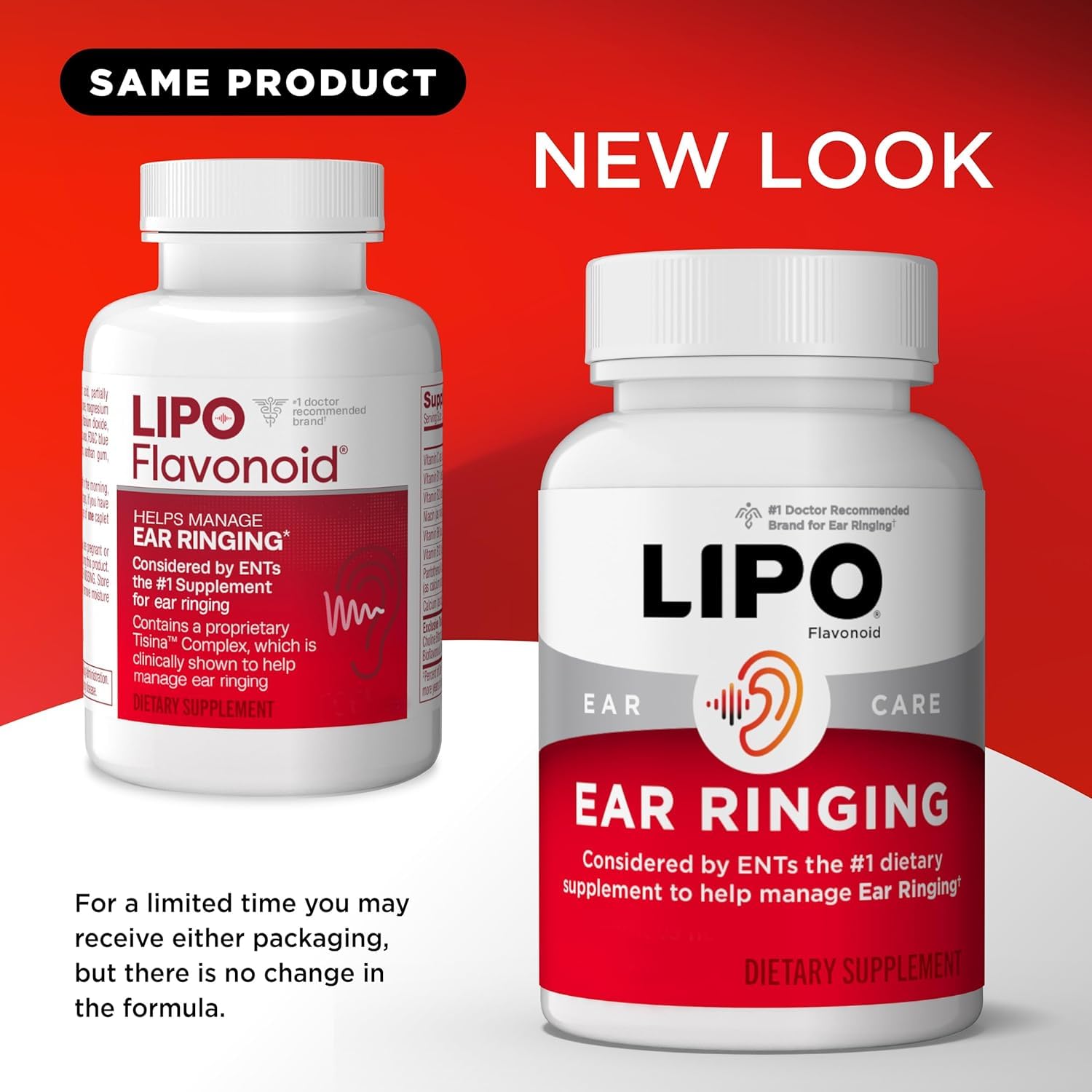 Lipo-Flavonoid Ear Ringing - Doctor-Recommended for Ringing Ears - Clinically Proven Lemon Bioflavonoid Complex with Vitamins C, B1, B2, B6, B12 - Maple Wellness Supplements