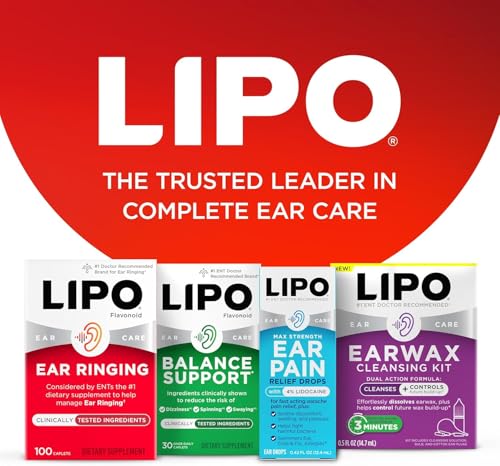 Lipo-Flavonoid Ear Ringing - Doctor-Recommended for Ringing Ears - Clinically Proven Lemon Bioflavonoid Complex with Vitamins C, B1, B2, B6, B12 - Maple Wellness Supplements