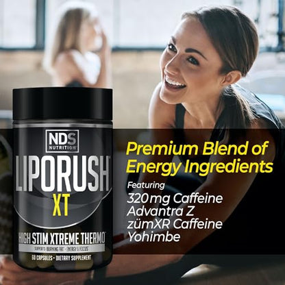 LIPORUSH NDS Nutrition XT - Super Concentrated Thermogenic with L-Carnitine & Teacrine - Maple Wellness Supplements