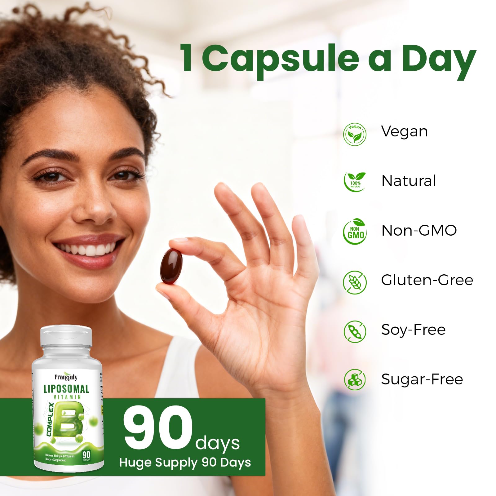 Liposomal B Complex for High Absorption Methylated B12,L-Methyfolate(5-MTHF ),Full Active B Vitamins with Choline Inositol-Energy, Metabolism,Brain & Heart Support - Maple Wellness Supplements