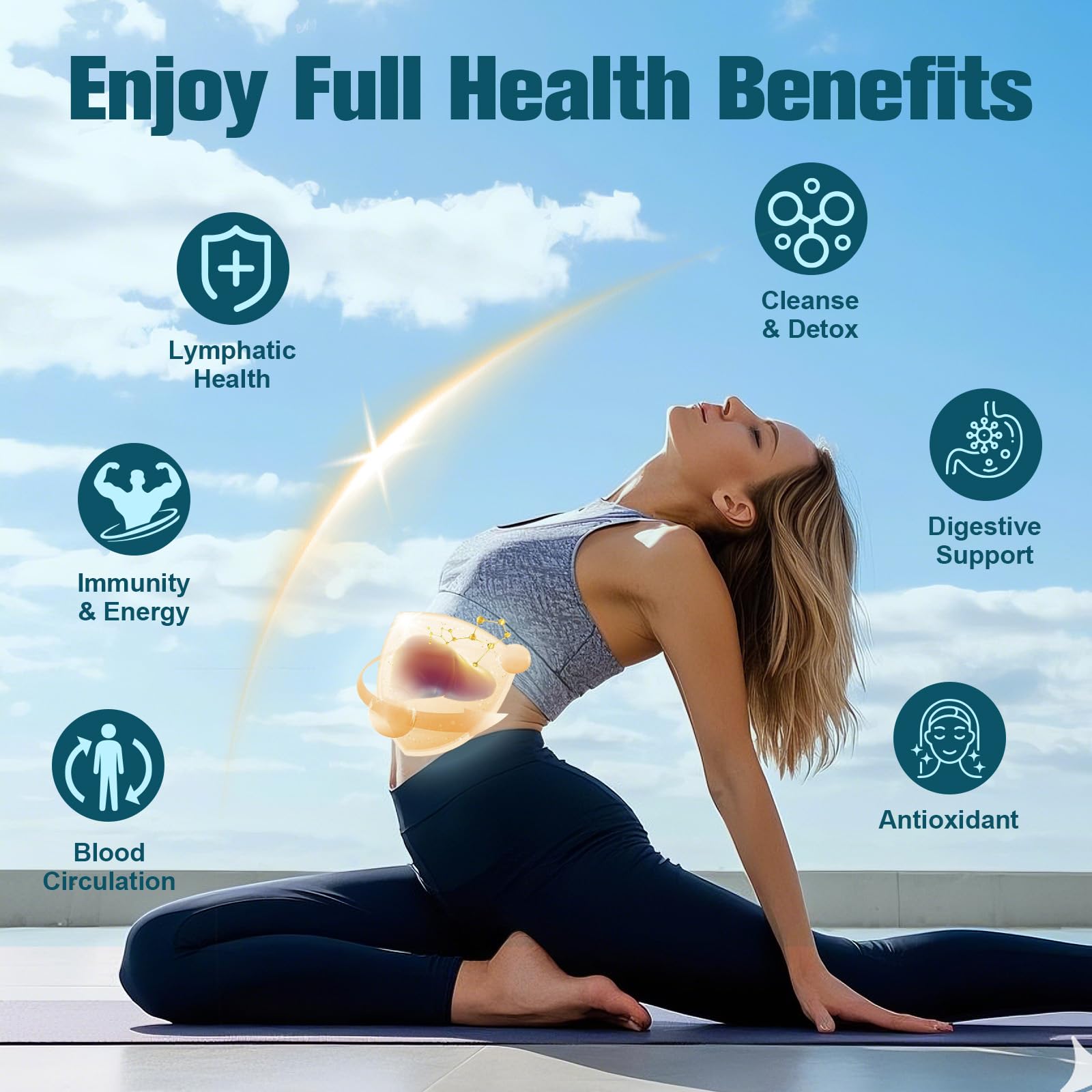 Liposomal Lymphatic Drainage Drops - 11 In 1 Organic Lymphatic Drainage Supplement with Burdock Root, Echinacea, Elderberry, Calendula, Cleavers Herb - Maple Wellness Supplements
