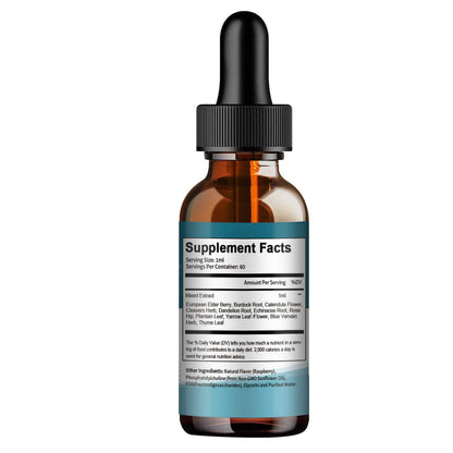 Liposomal Lymphatic Drainage Drops - 11 In 1 Organic Lymphatic Drainage Supplement with Burdock Root, Echinacea, Elderberry, Calendula, Cleavers Herb - Maple Wellness Supplements
