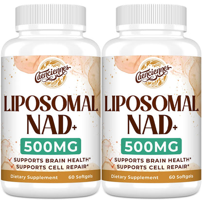 Liposomal NAD+ 500 MG Supplement, True NAD Plus Supplement, Superior Absorption, Boost NAD+ More Efficient Than Nicotinamide Riboside for Cellular Energy, Healthy Aging, 120 Serving - Maple Wellness Supplements