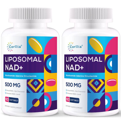 Liposomal NAD+ 500mg with TMG 250mg Softgels, Nicotinamide Riboside Alternative, Actual NAD+ Supplement, 120 Servings - Maple Wellness Supplements