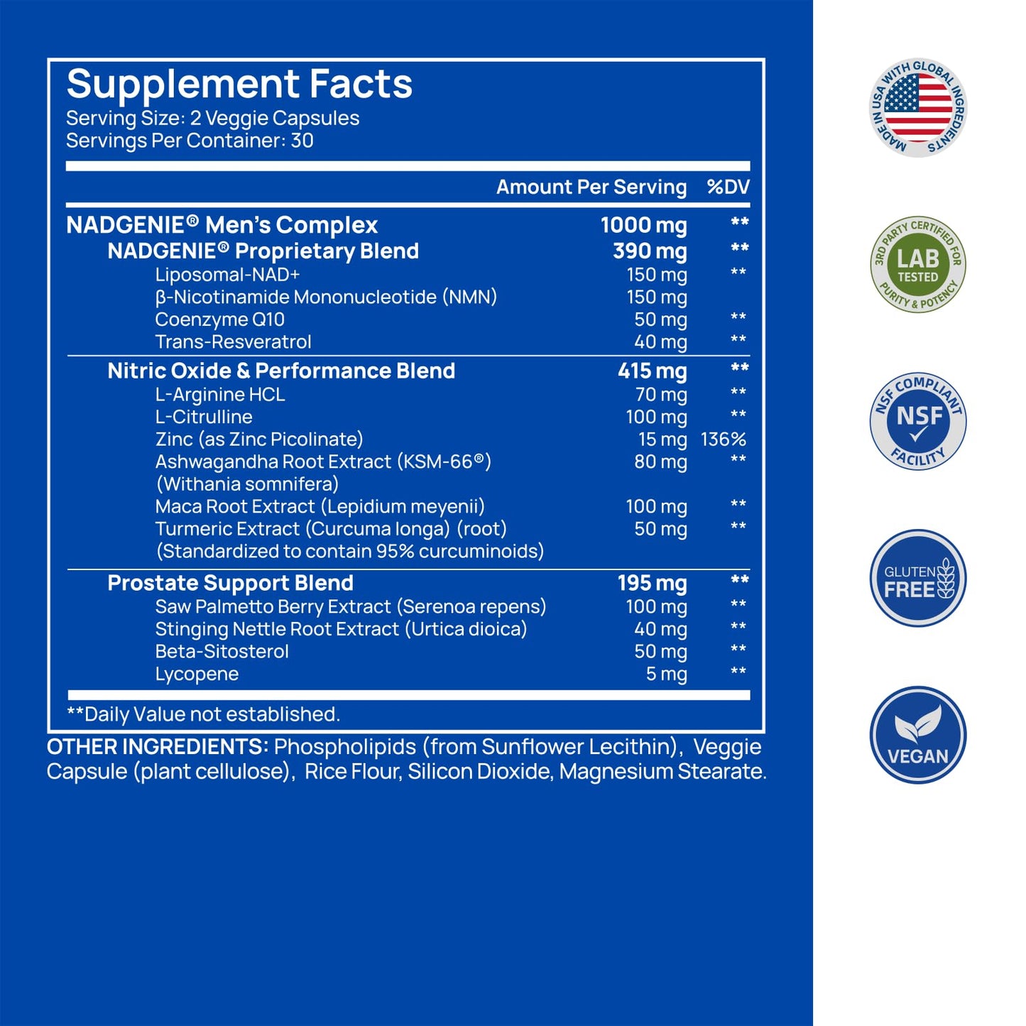 Liposomal NAD Supplement for Men – NMN Supplement Nitric Oxide Prostate Health Supplements with Resveratrol, CoQ10, L Citrulline and Lycopene for Anti-Aging & Cellular Energy Support 60 Capsules - Maple Wellness Supplements