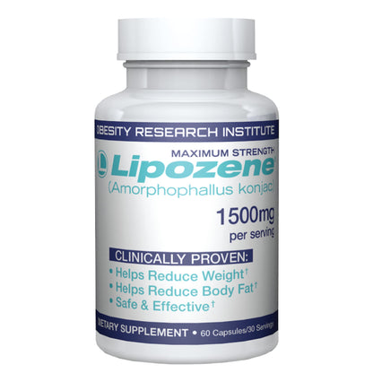 Lipozene Weight-Management Fiber Supplement, 60 Capsules | Non-Stimulant Glucomannan Formula for Healthy Lifestyle Support - Maple Wellness Supplements