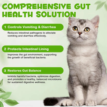 Liquid Cat Probiotic, Natural 3 in 1 Probiotic for Cats, Cat Digestive Support,Gut Health Support,Help with Diarrhea,Gas and Bloating, Cat Herbal Supplements- 60ml - Maple Wellness Supplements