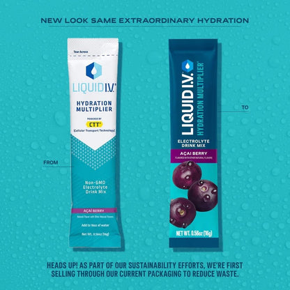 Liquid I.V.® Hydration Multiplier - Acai Berry | Electrolyte Powder Drink Mix | 3 Pack (48 Servings) - Maple Wellness Supplements