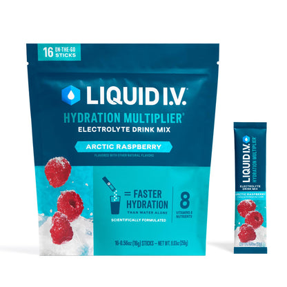 Liquid I.V.® Hydration Multiplier - Arctic Raspberry | Electrolyte Powder Drink Mix | 1 Pack (16 Servings) - Maple Wellness Supplements
