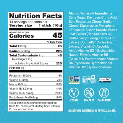 Liquid I.V.® Hydration Multiplier +Energy - Mango Tamarind | Electrolyte Powder Drink Mix | 1 Pack (14 Servings) - Maple Wellness Supplements