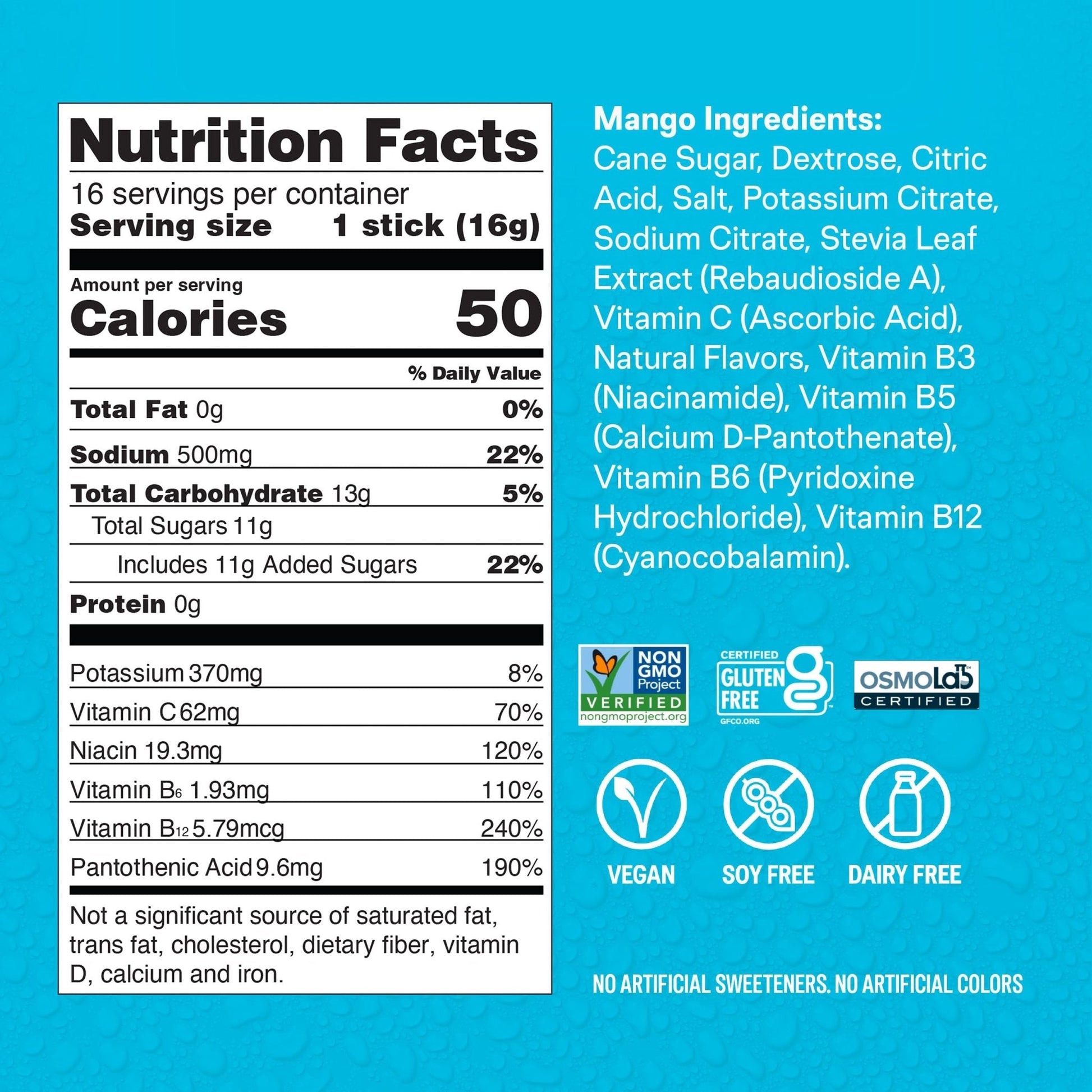 Liquid I.V.® Hydration Multiplier - Mango | Electrolyte Powder Drink Mix | 1 Pack (16 Servings) - Maple Wellness Supplements