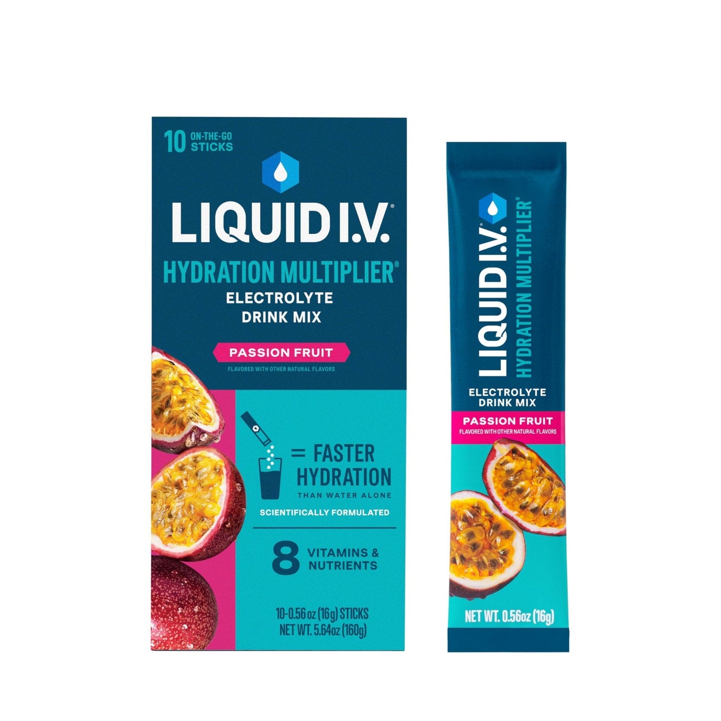 Liquid I.V.® Hydration Multiplier - Passion Fruit | Electrolyte Powder Drink Mix | 1 Pack (10 Servings) - Maple Wellness Supplements