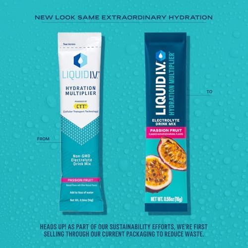 Liquid I.V.® Hydration Multiplier - Passion Fruit | Electrolyte Powder Drink Mix | 1 Pack (10 Servings) - Maple Wellness Supplements