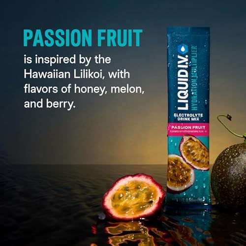 Liquid I.V.® Hydration Multiplier - Passion Fruit | Electrolyte Powder Drink Mix | 1 Pack (16 Servings) - Maple Wellness Supplements