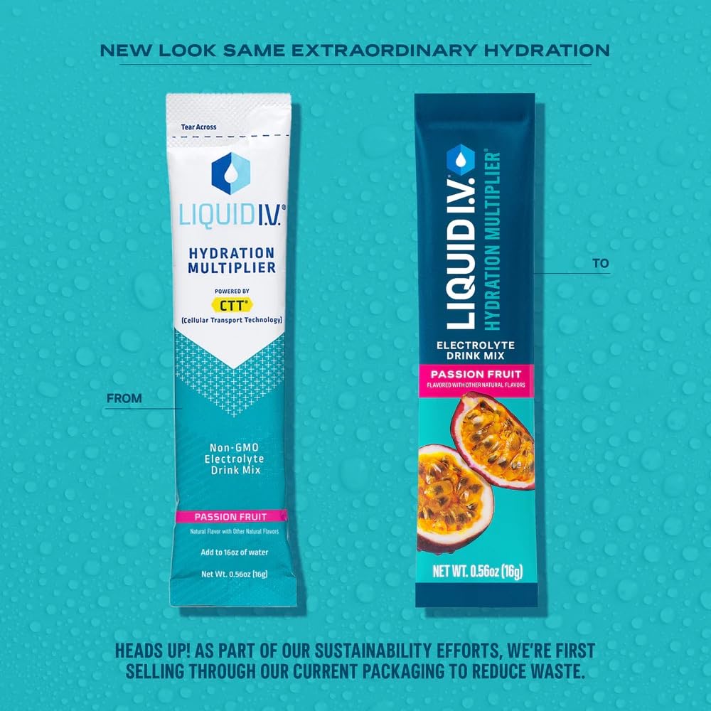 Liquid I.V.® Hydration Multiplier - Passion Fruit | Electrolyte Powder Drink Mix | 3 Pack (48 Servings) - Maple Wellness Supplements