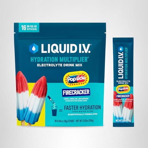 Liquid I.V.® Hydration Multiplier - Popsicle Firecracker | Electrolyte Powder Drink Mix | 1 Pack (16 Servings) - Maple Wellness Supplements