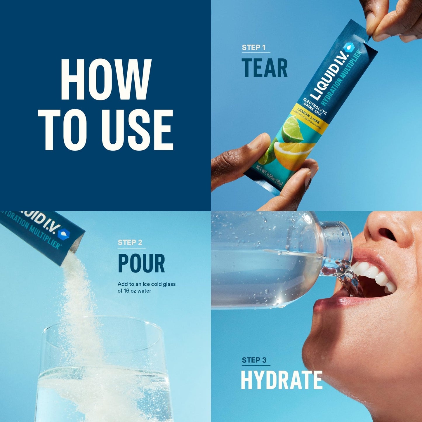 Liquid I.V.® Hydration Multiplier - Popsicle Firecracker | Electrolyte Powder Drink Mix | 3 Pack (48 Servings) - Maple Wellness Supplements