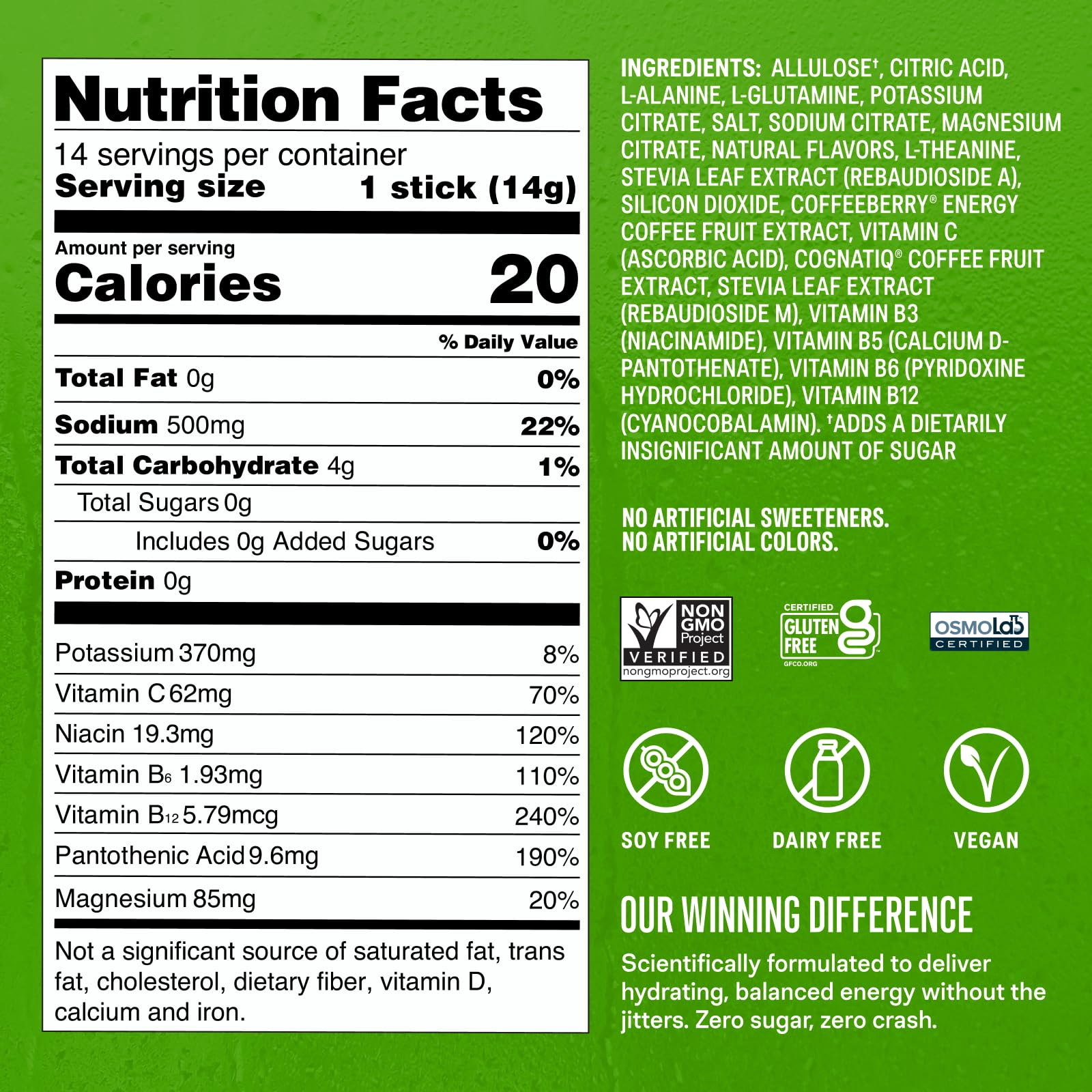Liquid I.V.® Hydration Multiplier Sugar-Free + Energy - Blackberry Lemonade | Electrolyte Powder Drink Mix | 1 Pack (14 Servings) - Maple Wellness Supplements
