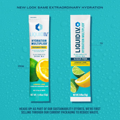 Liquid I.V.® Hydration Multiplier Sugar-Free - Lemon Lime | Electrolyte Powder Drink Mix | 1 Pack(14 Servings) - Maple Wellness Supplements