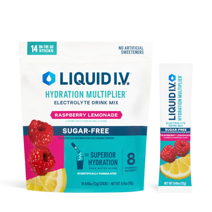Liquid I.V.® Hydration Multiplier Sugar-Free - Raspberry Lemonade | Electrolyte Powder Drink Mix | 1 Pack (14 Servings) - Maple Wellness Supplements
