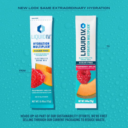 Liquid I.V.® Hydration Multiplier Sugar-Free - Raspberry Melon | Electrolyte Powder Drink Mix | 3 Pack (42 Servings) - Maple Wellness Supplements