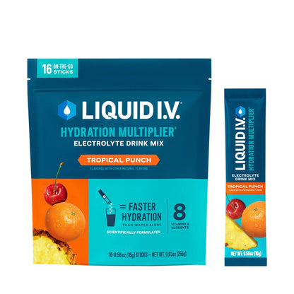 Liquid I.V.® Hydration Multiplier - Tropical Punch | Electrolyte Powder Drink Mix | 1 Pack (16 Servings) - Maple Wellness Supplements