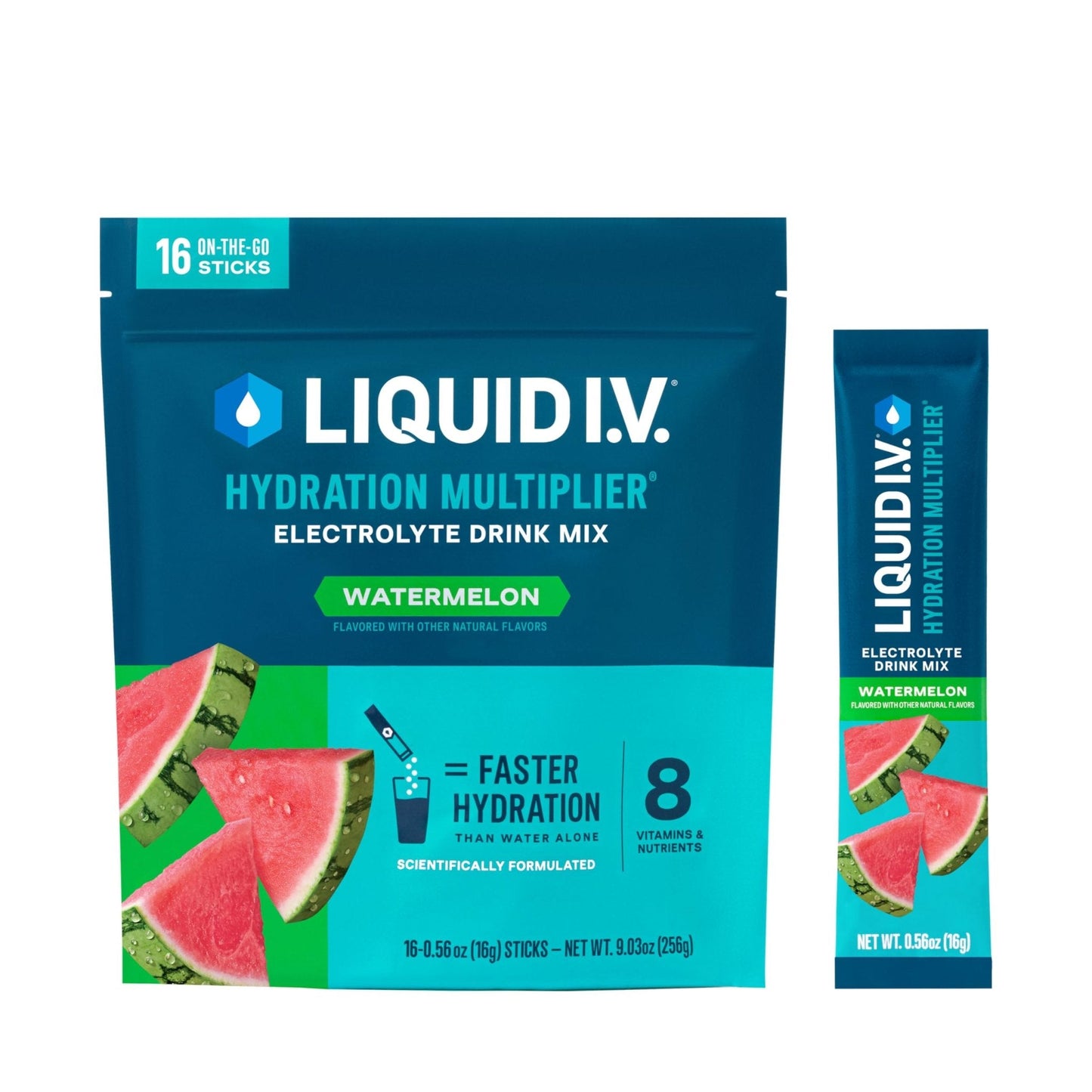 Liquid I.V.® Hydration Multiplier® - Watermelon | Electrolyte Powder Drink Mix | 1 Pack (16 Servings) - Maple Wellness Supplements